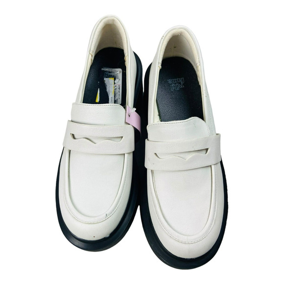 NWT Wild Fable Womens Penny Loafer Pumps Memory Foam Slip On Shoes White US 7 - Picture 2 of 11